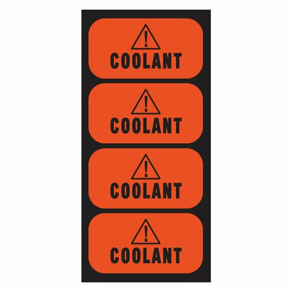 Fuel Stickers Coolant Sticker, Antifreeze Sticker: Hvy-Dty Label, Ultra-Durable, 2''x1'', 20PK Z-2X1COOL-20PK